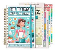 Life & Apples Planificador de comidas con lista de comestibles, menú semanal sin fecha y cuaderno de preparación de comidas, planificador de alimentación saludable y pérdida de peso, diario