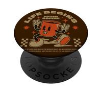 Life-Begins After a Coffee - La Vida Comienza con una Taza de café PopSockets PopGrip Adhesivo