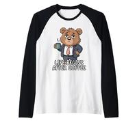 Life Begins After Coffee Camiseta Manga Raglan