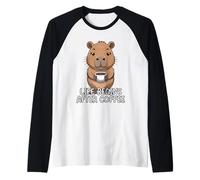 Life Begins After Coffee Camiseta Manga Raglan