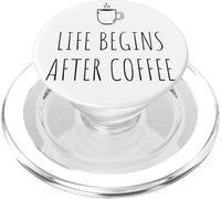 Life Begins After Coffee La Vida Empieza después del café PopSockets PopGrip para MagSafe