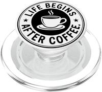 Life Begins After Coffee La Vida Empieza después del café PopSockets PopGrip para MagSafe