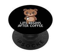 Life Begins After Coffee PopSockets PopGrip Adhesivo