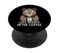 Life Begins After Coffee PopSockets PopGrip Adhesivo