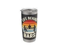 Life Behind Bars - Bartending divertido diciendo camarero masculino Vaso térmico de acero inoxidable de doble pared