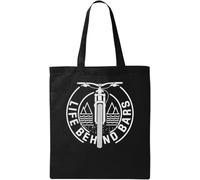 Life Behind Bars - Bolsa de algodón ecológico natural con gráfico divertido para ciclismo, color negro, Black, Talla única
