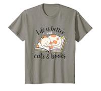 Life Better Cats and Books Camiseta