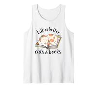 Life Better Cats and Books Camiseta sin Mangas
