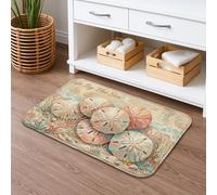 Life by the Sea - Tapete de baño de secado rápido, diseño floral costero, absorbente, antideslizante, tapete de ducha de franela lavable para verano, baño, baño, baño, decorativo, 40,6 x 61 cm