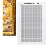 Life Calendar - Memento | 4000 Weeks Calendar Poster For Motivational Wall Art, Aesthetic Life In Weeks Tracker, Stoic Planner For Student, Movie Desk & Bedroom Decor