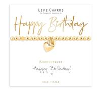 Life Charms Just Because Happy Birthday - Pulsera con dije de corazones dorados