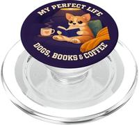 Life Chihuahua Dogs Books & Coffee Bookworm PopSockets PopGrip para MagSafe