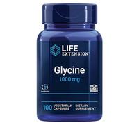 Life Extension, Glycine 1000mg, Alta Dosis, 100 Cápsulas veganas, Probadas en Laboratorio, Sin Gluten, Vegetarianas, Sin Soja, No GMO