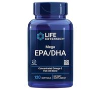 Life Extension, Mega EPA/DHA, Omega-3 de Aceite de Pescado, 120 Cápsulas blandas, Probado en Laboratorio, Sin Gluten, Sin Soja, No GMO