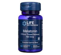 Life Extension Melatonina 6 Horas Liberación Temporizada 750 mcg - 60 Tabletas