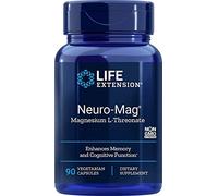 Life Extension, Neuro-Mag, 90 Cápsulas vegetarianas, 144 mg de Magnesio y 2000 mg de Magnesio L-Treonato por Dosis, Sin Gluten, Sin OMG, Sin Sabor