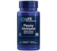 Life Extension Peony Immune, Extracto de Raíz de Peonía, 600mg, 60 Cápsulas Veganas, Probado en Laboratorio, Sin Gluten, Vegetariano, Sin Soja, No GMO