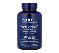 Life Extension Super Omega-3 EPA/DHA Fish Oil Sesame Lignans & Olive Extract 240 Perlas