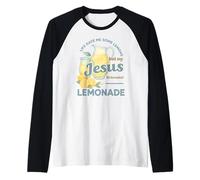 Life Gave Me Lemons But My Jesus Makes Lemonade Watercolor Camiseta Manga Raglan