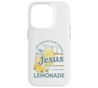 Life Gave Me Lemons But My Jesus Makes Lemonade Watercolor Carcasa para iPhone 14 Pro
