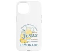 Life Gave Me Lemons But My Jesus Makes Lemonade Watercolor Carcasa para iPhone 15