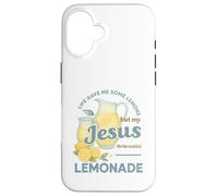 Life Gave Me Lemons But My Jesus Makes Lemonade Watercolor Carcasa para iPhone 16