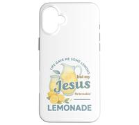 Life Gave Me Lemons But My Jesus Makes Lemonade Watercolor Carcasa para iPhone 16 Plus