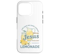 Life Gave Me Lemons But My Jesus Makes Lemonade Watercolor Carcasa para iPhone 16 Pro
