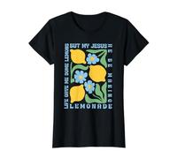 Life Gave Me Some Lemons but My Jesus He Be Making Lemonade Camiseta gráfica económica, Mujer, Negro, M