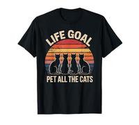 Life Goal Funny Cat Pet All The Cats Camiseta