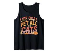 Life Goal Pet All The Cats, bonito y divertido, amante de los gatos, retro Camiseta sin Mangas