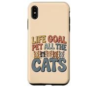 Life Goal Pet All The Cats, bonito y divertido, amante de los gatos, retro Carcasa para iPhone XS Max