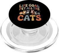 Life Goal Pet All The Cats, bonito y divertido, amante de los gatos, retro PopSockets PopGrip para MagSafe