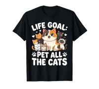 Life Goal Pet All The Cats Cute Kawaii - Cita de Varios Gatos Camiseta