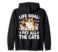 Life Goal Pet All The Cats Cute Kawaii - Cita de Varios Gatos Sudadera con Capucha