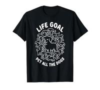 Life Goal Pet All The Dogs | Amante de los Perros Divertido Camiseta gráfica económica, Hombre, Negro, S