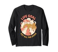 Life Goal Pet All The Dogs | Amante de los Perros Divertido Manga Larga