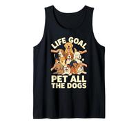 Life Goal Pet All The Dogs Cartoon Funny Dog Lover Camiseta sin Mangas