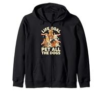 Life Goal Pet All The Dogs Cartoon Funny Dog Lover Sudadera con Capucha