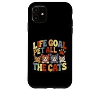Life Goal Pet All The Gats, lindo y divertido, amante de los gatos, colorido Carcasa para iPhone 11
