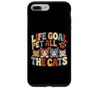 Life Goal Pet All The Gats, lindo y divertido, amante de los gatos, colorido Carcasa para iPhone 7 Plus/8 Plus