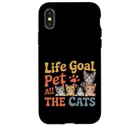 Life Goal Pet All The Gats, lindo y divertido, amante de los gatos, colorido Carcasa para iPhone X/XS