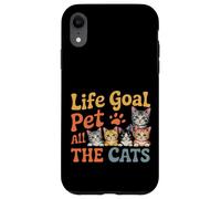 Life Goal Pet All The Gats, lindo y divertido, amante de los gatos, colorido Carcasa para iPhone XR