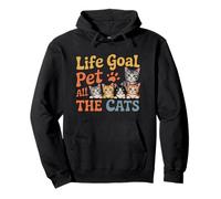 Life Goal Pet All The Gats, lindo y divertido, amante de los gatos, colorido Sudadera con Capucha