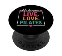 Life Happens Live Love Pilates Lover Entrenamiento Gimnasio Entrenamiento PopSockets PopGrip Adhesivo
