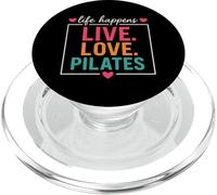 Life Happens Live Love Pilates Lover Entrenamiento Gimnasio Entrenamiento PopSockets PopGrip para MagSafe