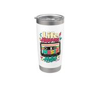 Life Happens Music ayuda a los amantes de la música retro de los 80 Vaso térmico de acero inoxidable de doble pared