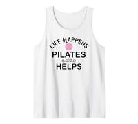 Life Happens Pilates Helps Pilates Era Pilates Instructor Camiseta sin Mangas