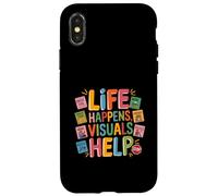Life Happens Visuals Ayuda Educación Especial Trabajo Merienda Carcasa para iPhone X/XS
