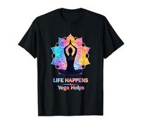 Life Happens Yoga Ayuda a meditar Yoga Mandala Lotus Zen Camiseta